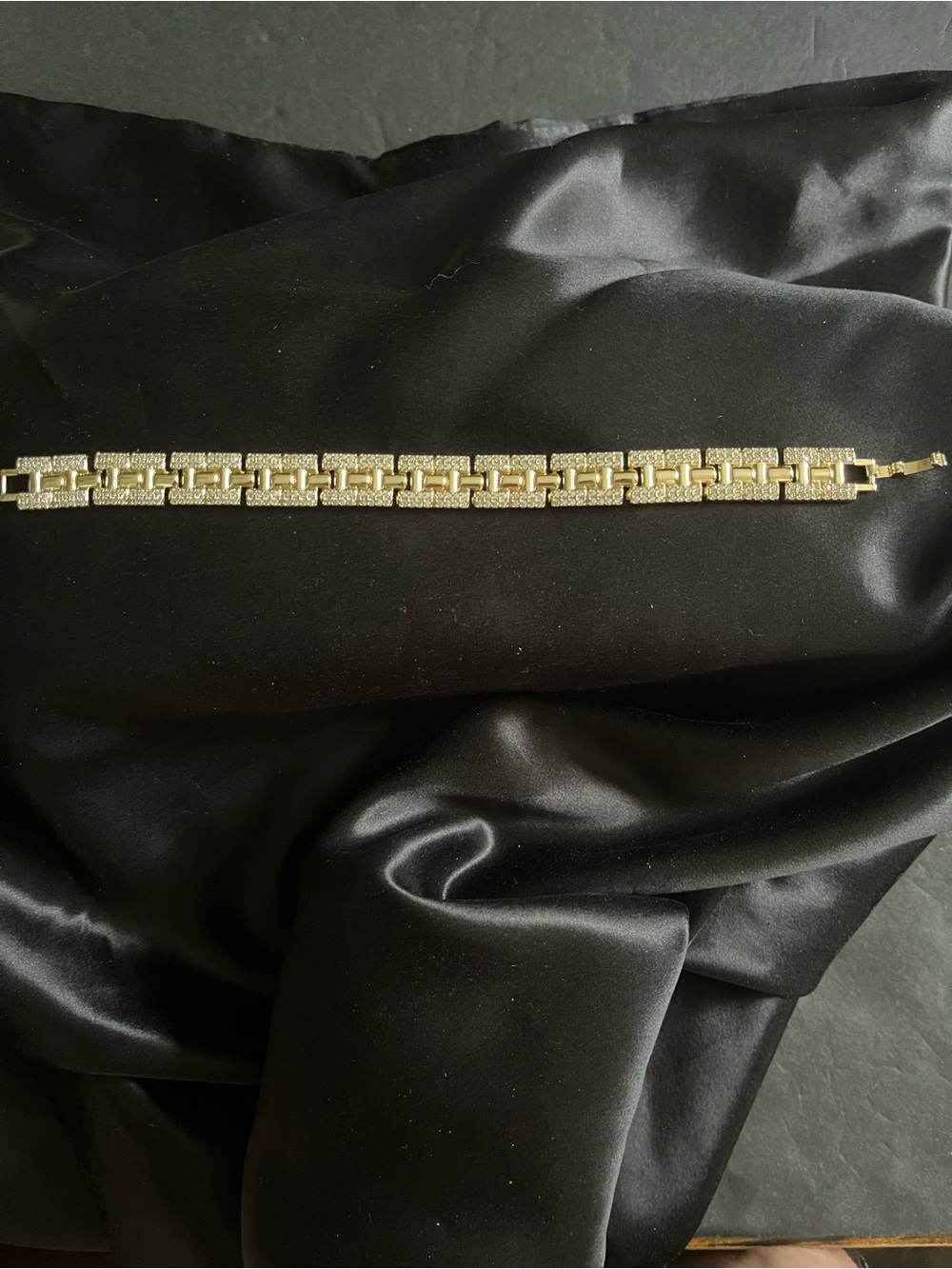 14K Gold Filled Crystal Link Bracelet- 18.26g